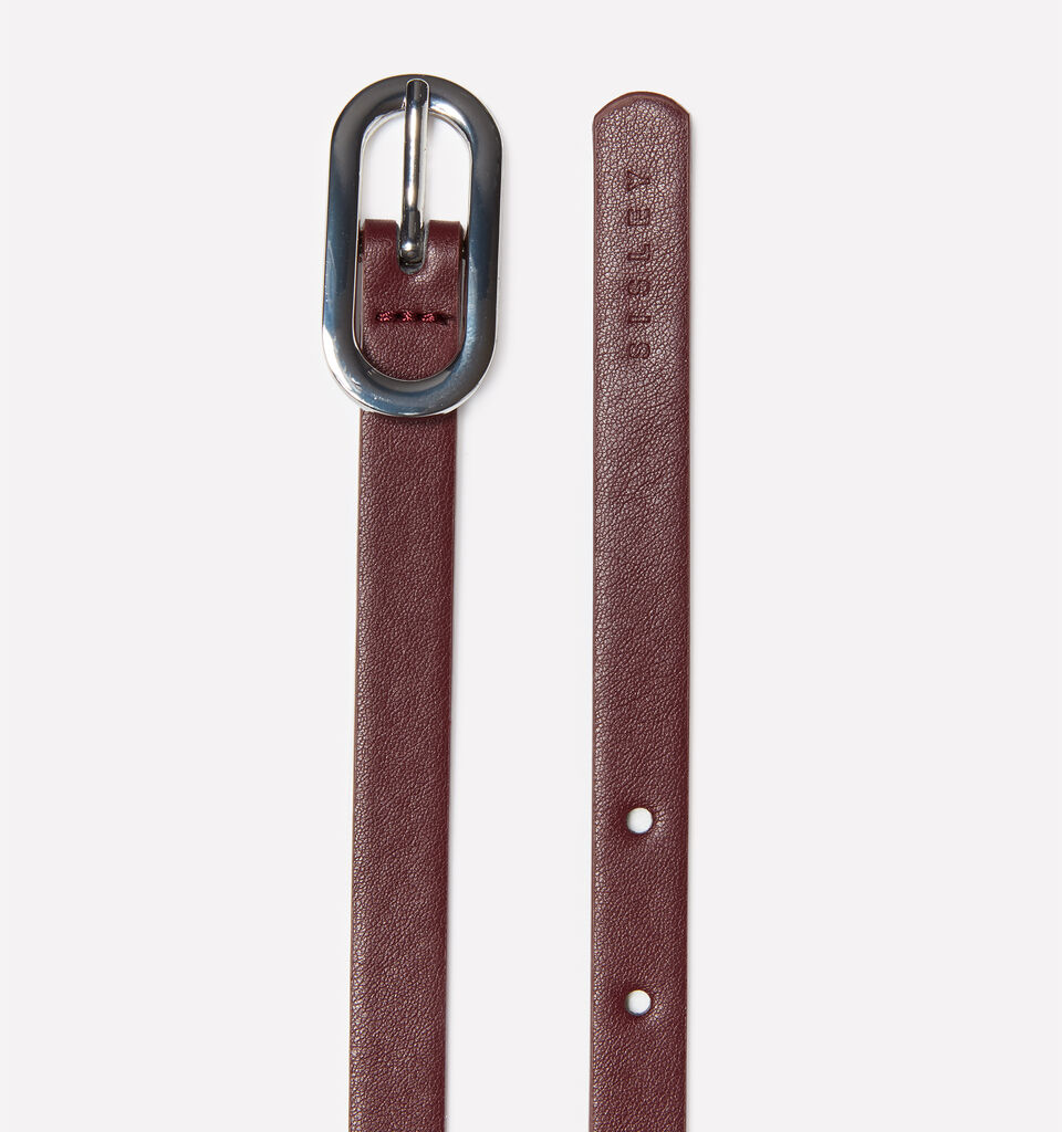 Thin burgundy belt - women's belts - Burgundy | Sisley image number 2